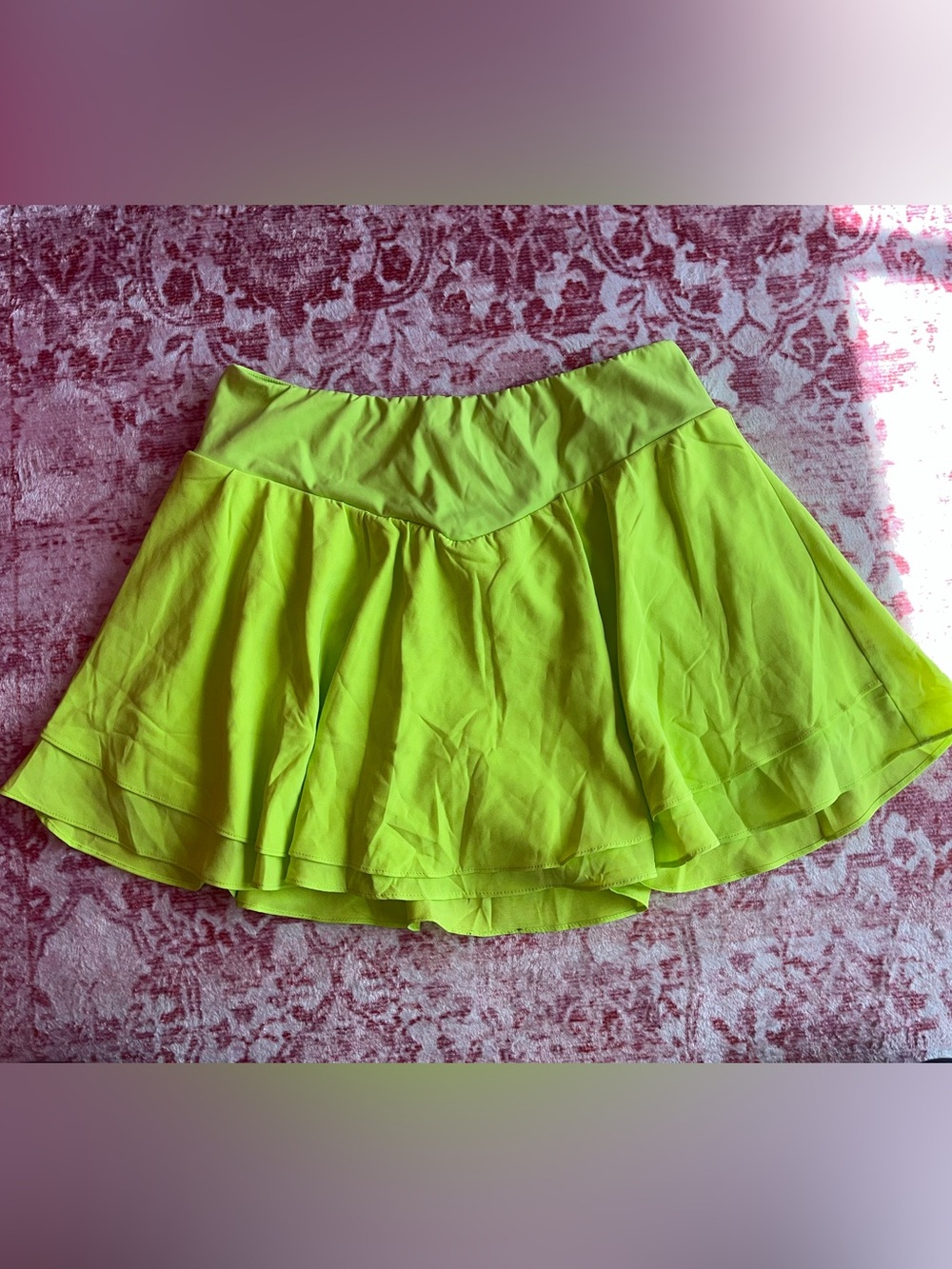 Pinspark Women's Neon Lime Flared Skirt
